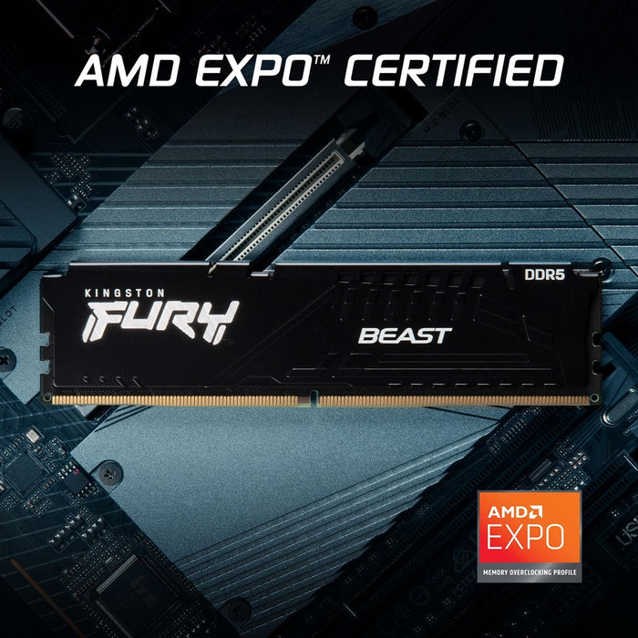 Kingston FURY Beast KF560C36BBE2-16 16GB System Memory, 6000MT/s, DDR5, CL36, DIMM, Black, AMD EXPO Certified - IT Supplies Ltd