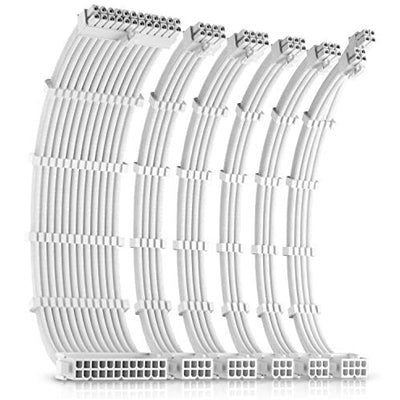 Antec 6-Pack White PSU Extension Cable Kit – 300mm, ATX, CPU, GPU