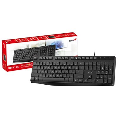 Genius KB-117S Silent Wired Keyboard with Copilot Key – UK Layout