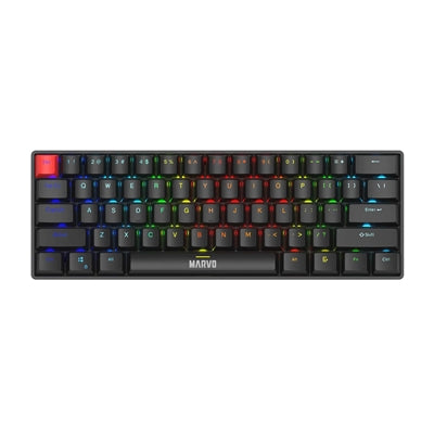 Marvo Saber 61 RGB Mechanical 60% Gaming Keyboard Black UK Layout