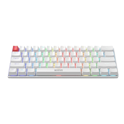 Marvo Saber 61 RGB Mechanical 60% Gaming Keyboard White UK Layout