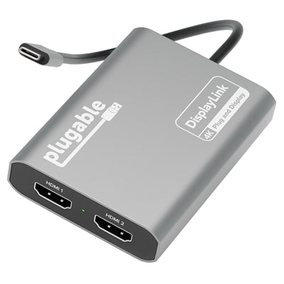 Plugable USBC-6950M USB-C to Dual 4K HDMI Adapter - DisplayLink Certified