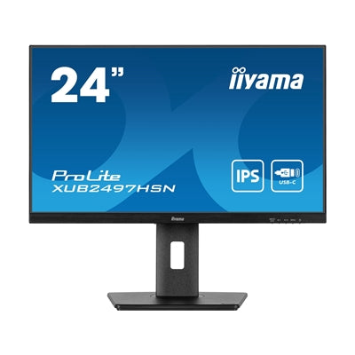 iiyama ProLite XUB2497HSN-B2 24" IPS Monitor, Full HD, USB-C Dock, 1ms
