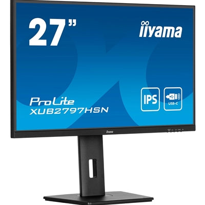 iiyama ProLite XUB2797HSN-B2 27" IPS Monitor Full HD USB-C Dock, 100Hz