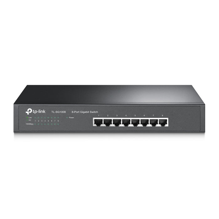 TP-Link TL-SG1008 8-Port Gigabit Metal Switch - Rackmount, Fanless, QoS