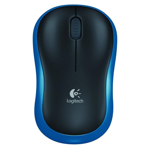 Logitech M185 Wireless Mouse, 2.4GHz with USB Mini Receiver, 12-Month Battery Life, 1000 DPI Optical Tracking, Ambidextrous, Compatible with PC, Mac, Laptop, Black and Blue - IT Supplies Ltd