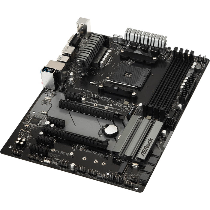 ASRock B450 Pro4 R2.0 AM4 ATX Motherboard – Dual M.2, HDMI, USB-C