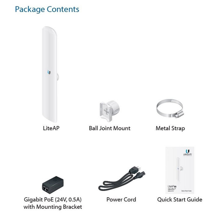 Ubiquiti LAP-120 LiteAP AC airMAX Outdoor 5GHz 16 dBi PoE Access Point CPE - IT Supplies Ltd