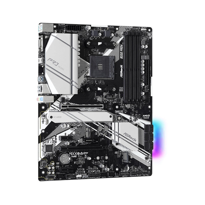 ASRock B550 Pro4 AM4 ATX Motherboard – PCIe 4.0, 2× M.2, HDMI, USB-C