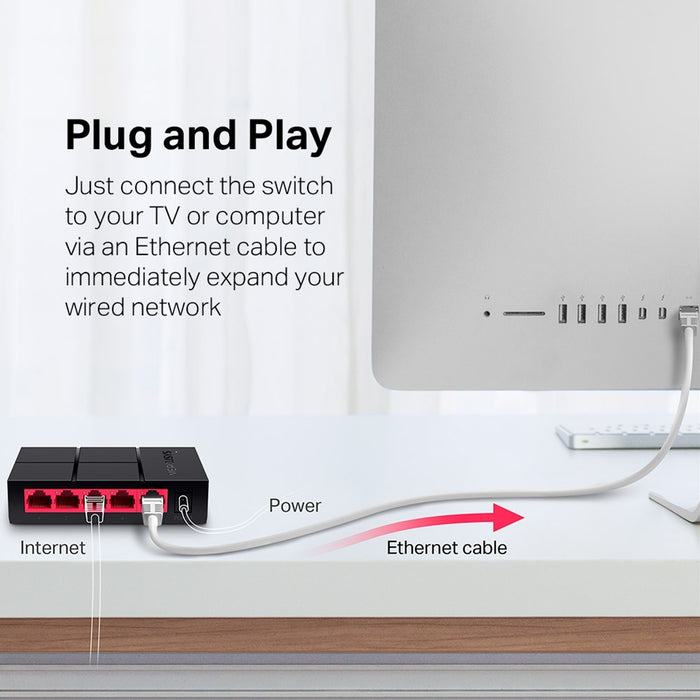 Mercusys MS105G 5-Port Gigabit Network Switch – Fast, Compact