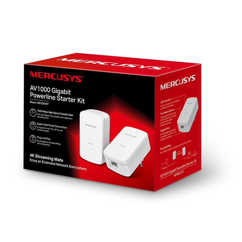 Mercusys MP500 AV1000 Gigabit Powerline Starter Kit – High-Speed Wired - IT Supplies Ltd
