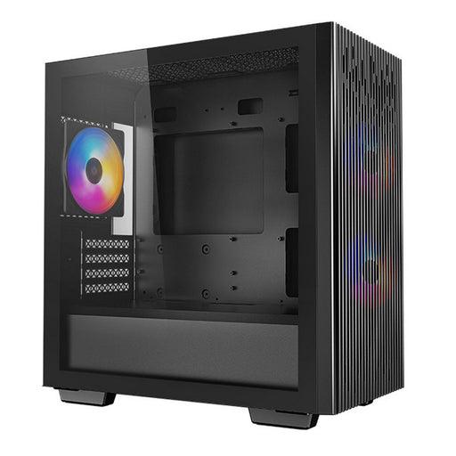 DeepCool MATREXX 40 3FS Case, Gaming, Black, Micro Tower, 1 x USB 3.0 / 1 x USB 2.0, Tempered Glass Side Window Panel, Mesh Front Panel for Optimized Airflow, Tri-Colour LED Fans, Micro ATX, Mini-ITX - IT Supplies Ltd