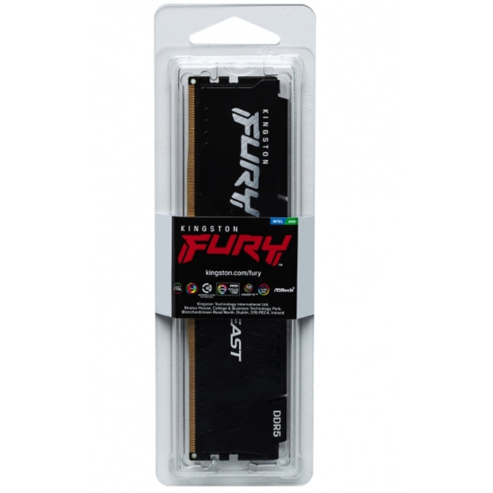 Kingston FURY Beast 16GB DDR5 5200MHz RAM | CL40, Black Heatsink