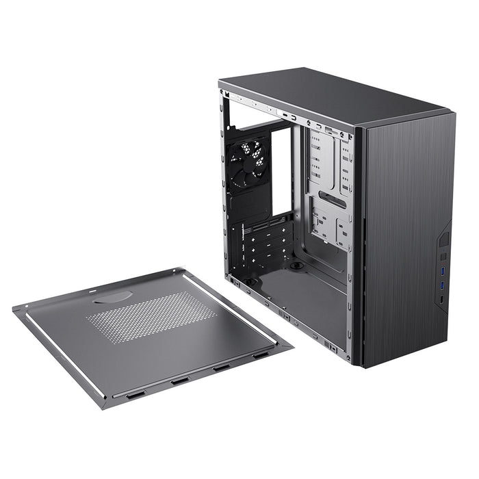 CiT Course Micro ATX Case Black USB 3.0 Aluminium Finish
