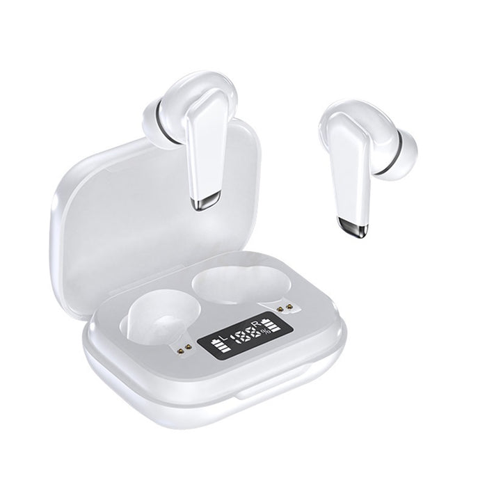 Prevo Q2 TWS Earbuds, Bluetooth 5.1, Automatic Pairing, Touch Control Feature with Digital LED Display Wireless Charging Case, Android, IOS and Windows Compatible, White - IT Supplies Ltd