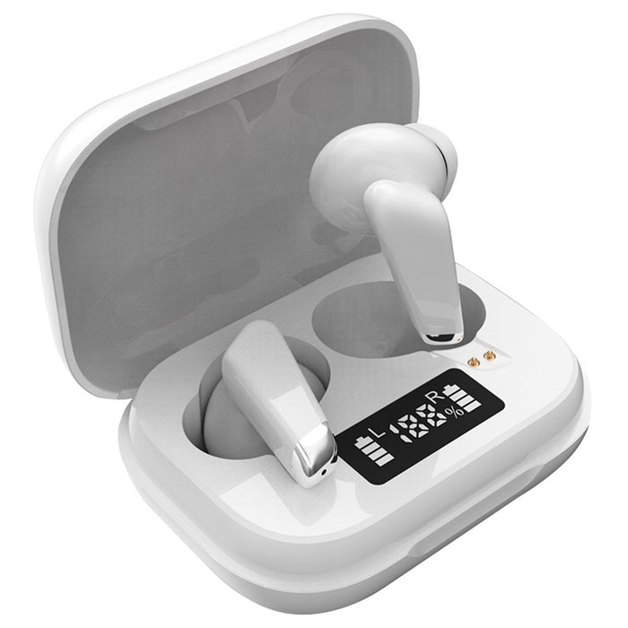 Prevo Q2 TWS Earbuds, Bluetooth 5.1, Automatic Pairing, Touch Control Feature with Digital LED Display Wireless Charging Case, Android, IOS and Windows Compatible, White - IT Supplies Ltd