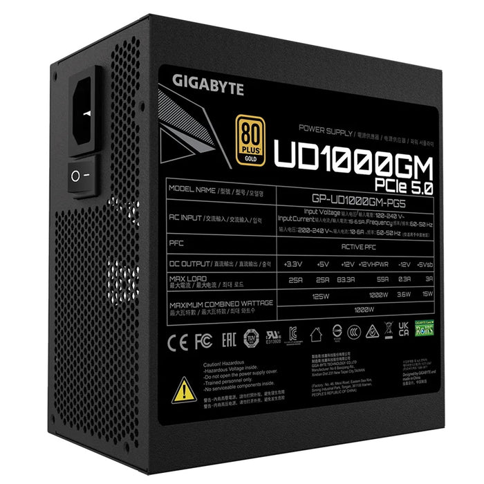 GIGABYTE UD1000GM PG5 1000W 80+ Gold Fully Modular PSU