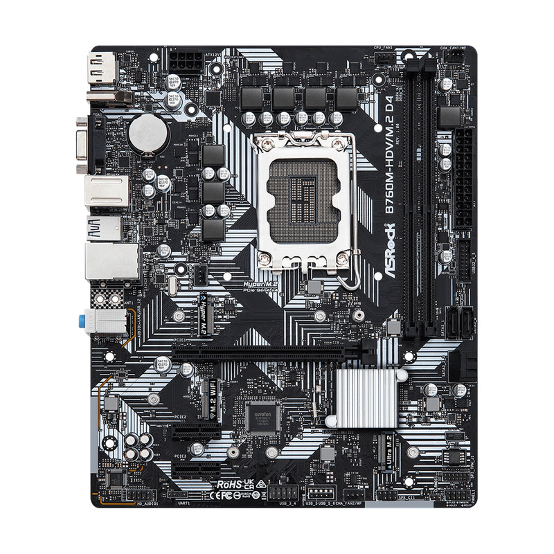 ASRock B760M-HDV/M.2 D4 – LGA1700, DDR4, 2x M.2, PCIe 4.0, mATX - IT Supplies Ltd