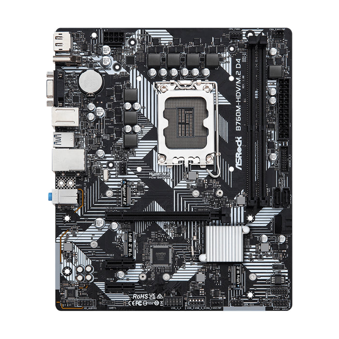 ASRock B760M-HDV/M.2 D4 – LGA1700, DDR4, 2x M.2, PCIe 4.0, mATX