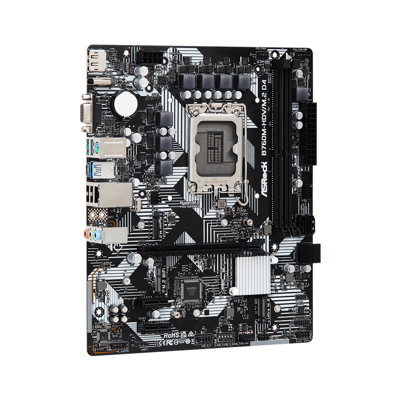 ASRock B760M-HDV/M.2 D4 – LGA1700, DDR4, 2x M.2, PCIe 4.0, mATX - IT Supplies Ltd