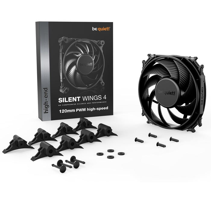 be quiet! Silent Wings 4 PWM High Speed Black Fan, 120mm, 2500RPM, 4-Pin PWM Fan Connector - IT Supplies Ltd