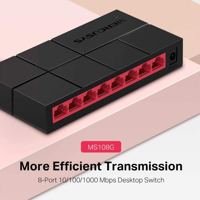 Mercusys MS108G 8-Port Gigabit Ethernet Switch – Compact & Green