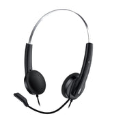 Genius HS-220U Ultra Lightweight Headset with Mic, USB Connection, Plug and Play, Adjustable Headband and microphone with In-line Volume Control, Black - IT Supplies Ltd