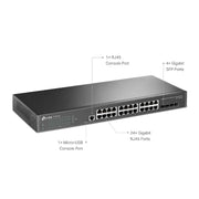 TP-Link TL-SG3428 JetStream 24-Port Smart Managed Rackmount Gigabit Switch w/ 4 x 1G SFP Ports - IT Supplies Ltd