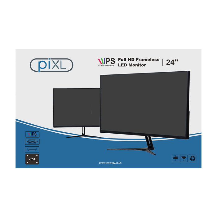 piXL PX24IVHF 24" IPS Monitor 1920x1200, 75Hz, HDMI/VGA, Black