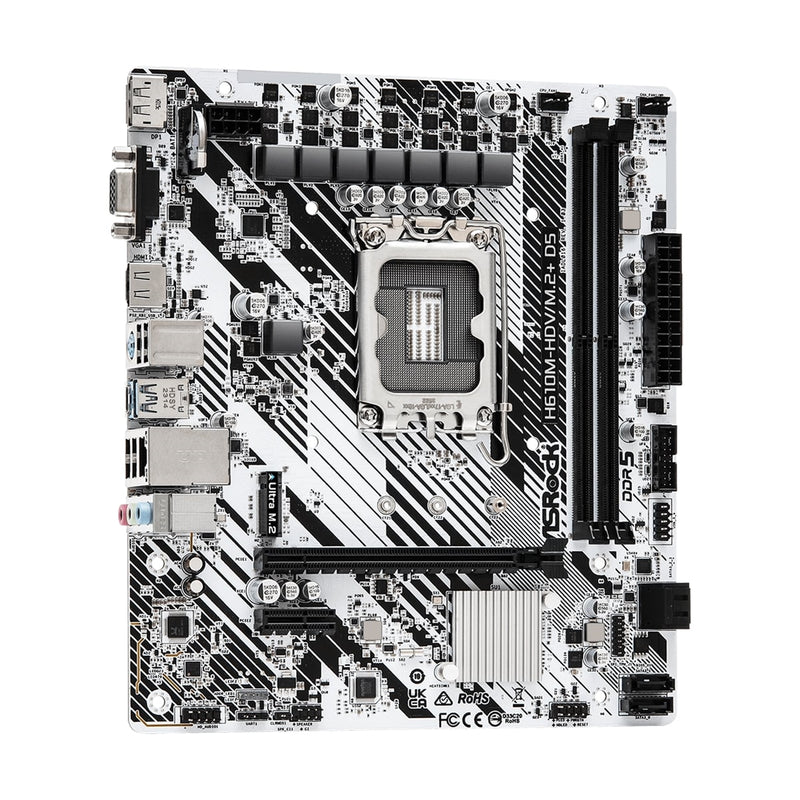 ASRock H610M-HDV/M.2+ D5, Intel 12th and 13th ,DDR5, SATA3, USB 3.2 Gen1 Motherboard - IT Supplies Ltd