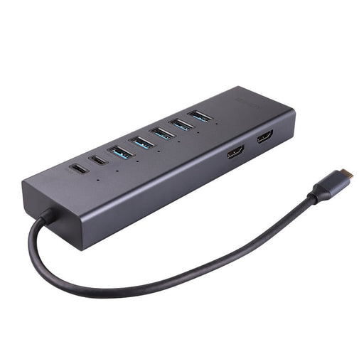 LINDY 43373 DST-Mini Duo, USB-C Laptop Mini Docking Station 2x 4K HDMI, Dark Grey - IT Supplies Ltd