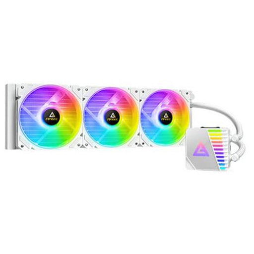 ANTEC Symphony 360 AiO Liquid CPU Cooler, Universal Socket, White, 360mm Radiator, PWM 1600RPM Cooling Fans, Addressable RGB LED Lighting with Chromatic ARGB Lighting Pump Head - IT Supplies Ltd