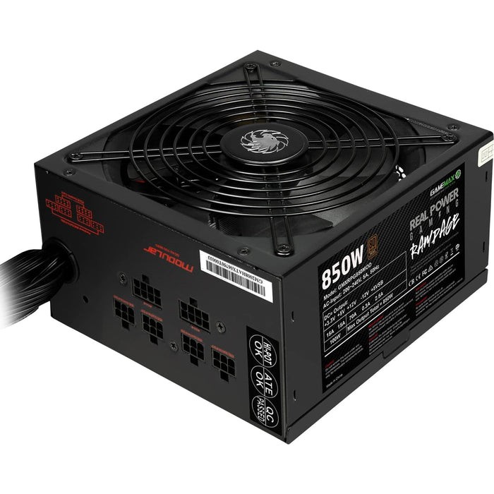 Gamemax RPG Rampage 850W Fully Modular 80 Plus Gold PSU With 140mm FDB Fan - IT Supplies Ltd