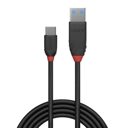LINDY 36915 0.5m USB 3.2 Type A to C Cable, 10Gbps, Black Line - IT Supplies Ltd