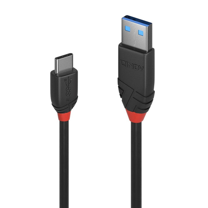 LINDY 36915 0.5m USB 3.2 Type A to C Cable, 10Gbps, Black Line - IT Supplies Ltd