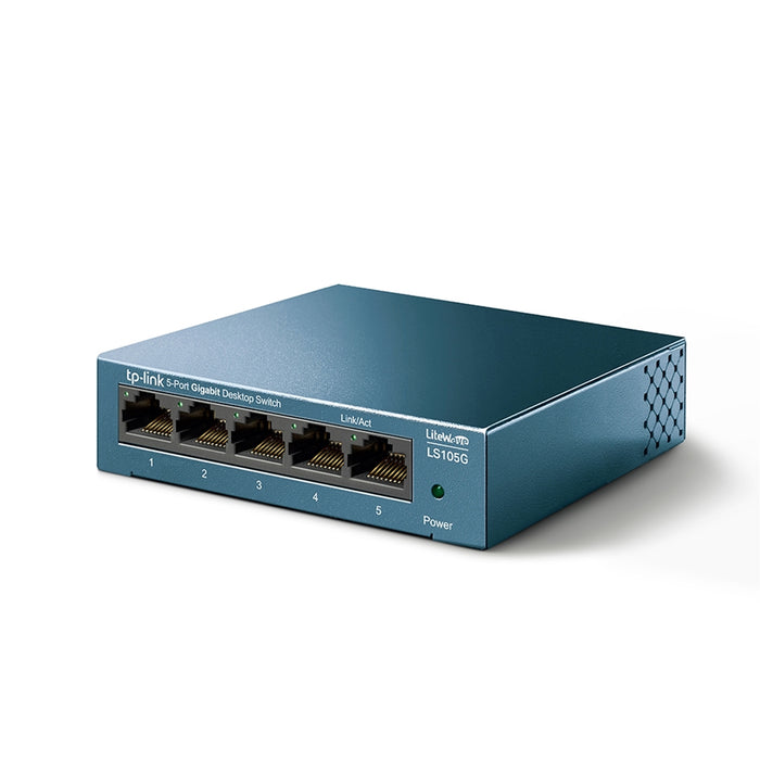 TP-Link LS105G 5-Port Gigabit Switch – Compact, Fanless, Efficient