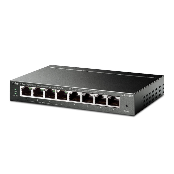 TP-Link TL-SG108PE 8-Port Gigabit PoE+ Smart Switch (64W)