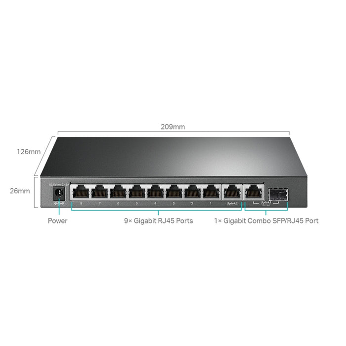 TP-Link TL-SG1210MPE 10-Port Gigabit PoE+ Smart Switch – 123W, Metal
