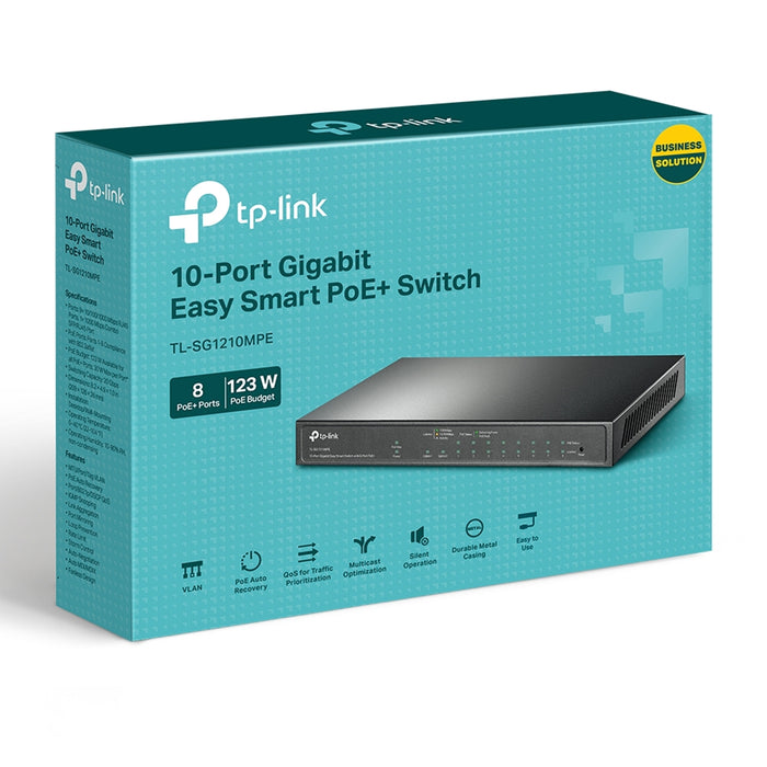 TP-Link TL-SG1210MPE 10-Port Gigabit PoE+ Smart Switch – 123W, Metal