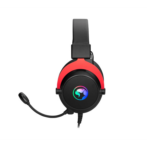 Marvo Scorpion HG9067 7.1 Virtual Surround Sound RGB Gaming Headset, Flexible Omnidirectional Microphone, 50mm Audio Drivers, USB Connection, Black and Red - IT Supplies Ltd