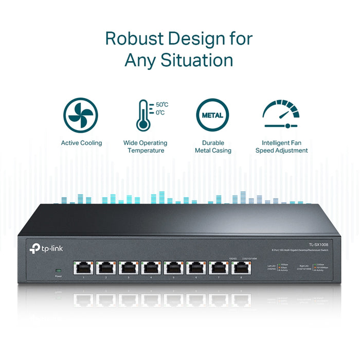 TP-Link TL-SX1008 8-Port 10G Switch – Rackmount, Metal, Fast