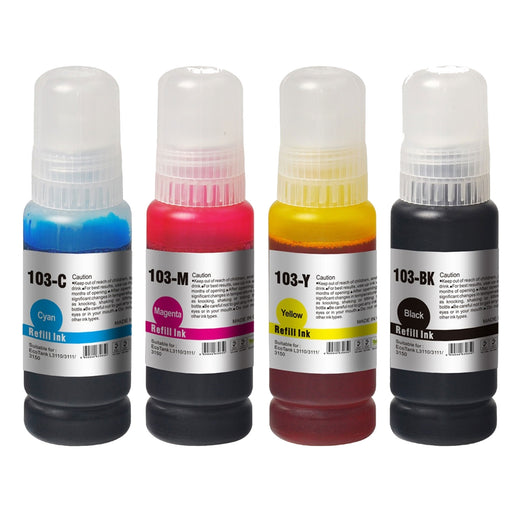 InkLab 103 Epson Compatible EcoTank Ink Bundle, Black, Cyan, Magenta and Yellow - IT Supplies Ltd