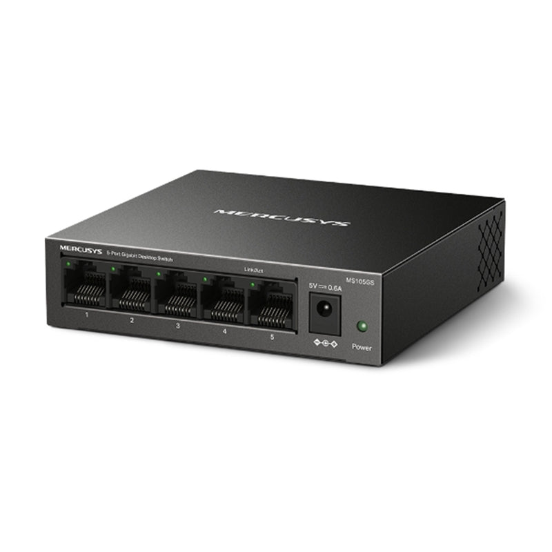 Mercusys MS105GS 5-Port Gigabit Ethernet Network Switch – Metal Case - IT Supplies Ltd