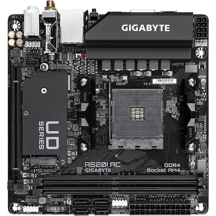 Gigabyte A520I AC Mini-ITX | AM4, DDR4, PCIe 3.0, Wi-Fi, RGB