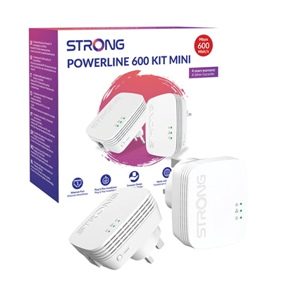 Strong POWERL600DUOMINIUK AV600 Mini Powerline Kit (2 Pack) - IT Supplies Ltd