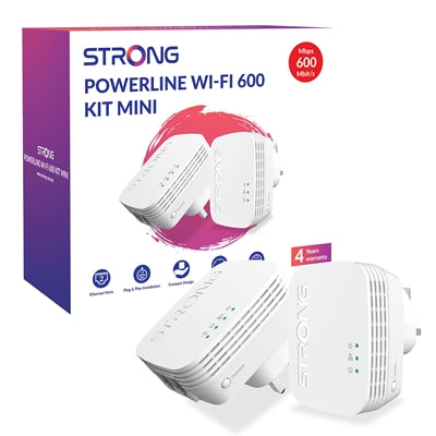Strong POWERLWF600DUOMINIUK AV600 Mini WI-FI Powerline Kit (2 Pack) - IT Supplies Ltd