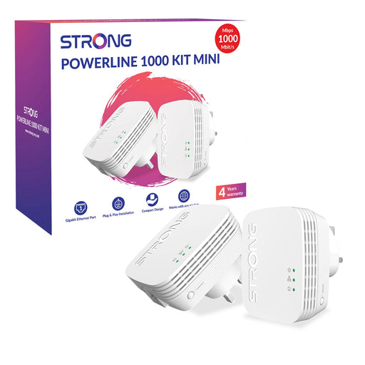 Strong POWERL1000DUOMINIUK AV1000 Mini Powerline Kit (2 Pack) - IT Supplies Ltd