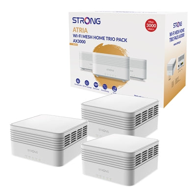 Strong MESHTRIAX3000UK AX3000 Whole Home Wi-Fi 6 Mesh System (3 Pack) - 5,000sq.ft Coverage - IT Supplies Ltd