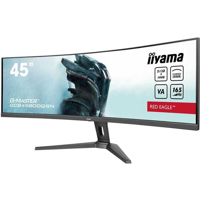 iiyama G-Master GCB4580DQSN Red Eagle 44.5 Inch UltraWide Curved Gaming Monitor, VA, 165Hz, 0.8ms, Freesync, DQHD, HDMI, Displayport, USB Hub, Speakers, Int PSU, Height Adjust, VESA - IT Supplies Ltd