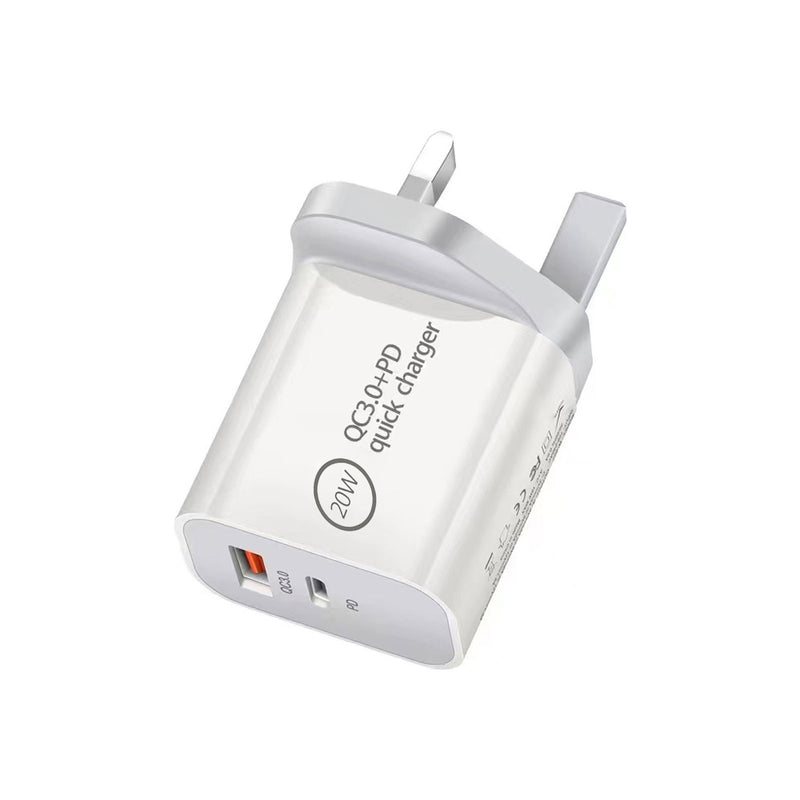 Prevo QC70 20W USB Type-C & USB Type-A Fast Charge Mains Charger with QC 3.0 and 2m USB-C Cable for Laptops, Ultrabooks, Chromebooks, iPads, MacBooks, Smartphones, Tablets, Mobile Devices, Action Cameras, DSLRs - IT Supplies Ltd